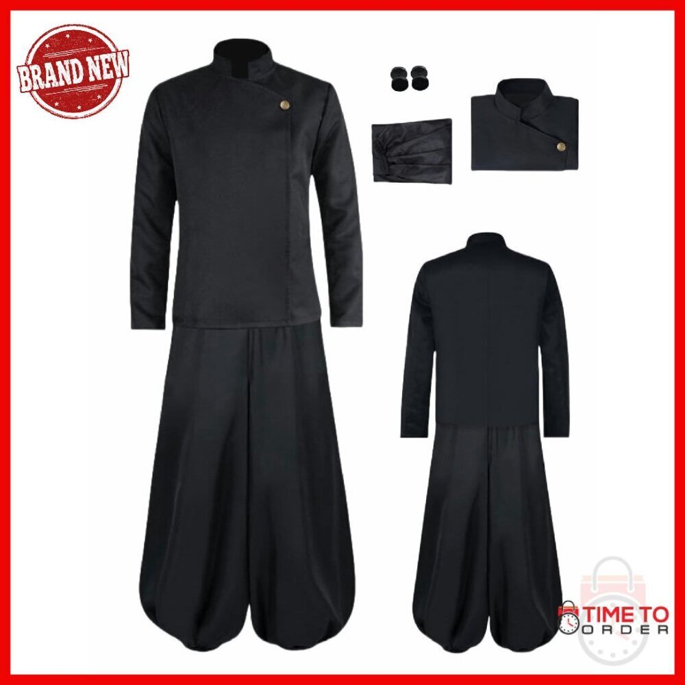 Polyester Cosplay Uniform Set with Jacket Pants Earrings Wig